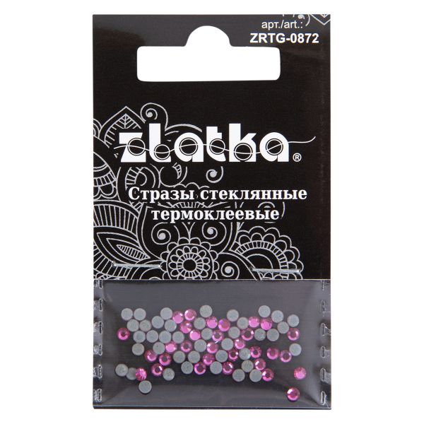 Стразы клеевые стекло 2.4 мм, 360 шт, SS08 №25 фуксия (Fuchsia), Zlatka ZRTG-0872