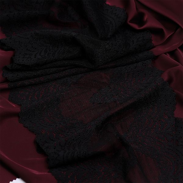 Кружево бельевое эластичное 230 мм / 10 м, 8036, цв.черный, Kruzhevo