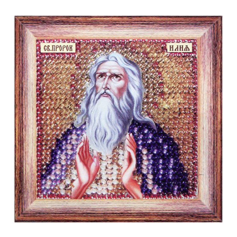 Вышивальная мозаика, Икона Святой Пророк Илья, 6.5х6.5 см