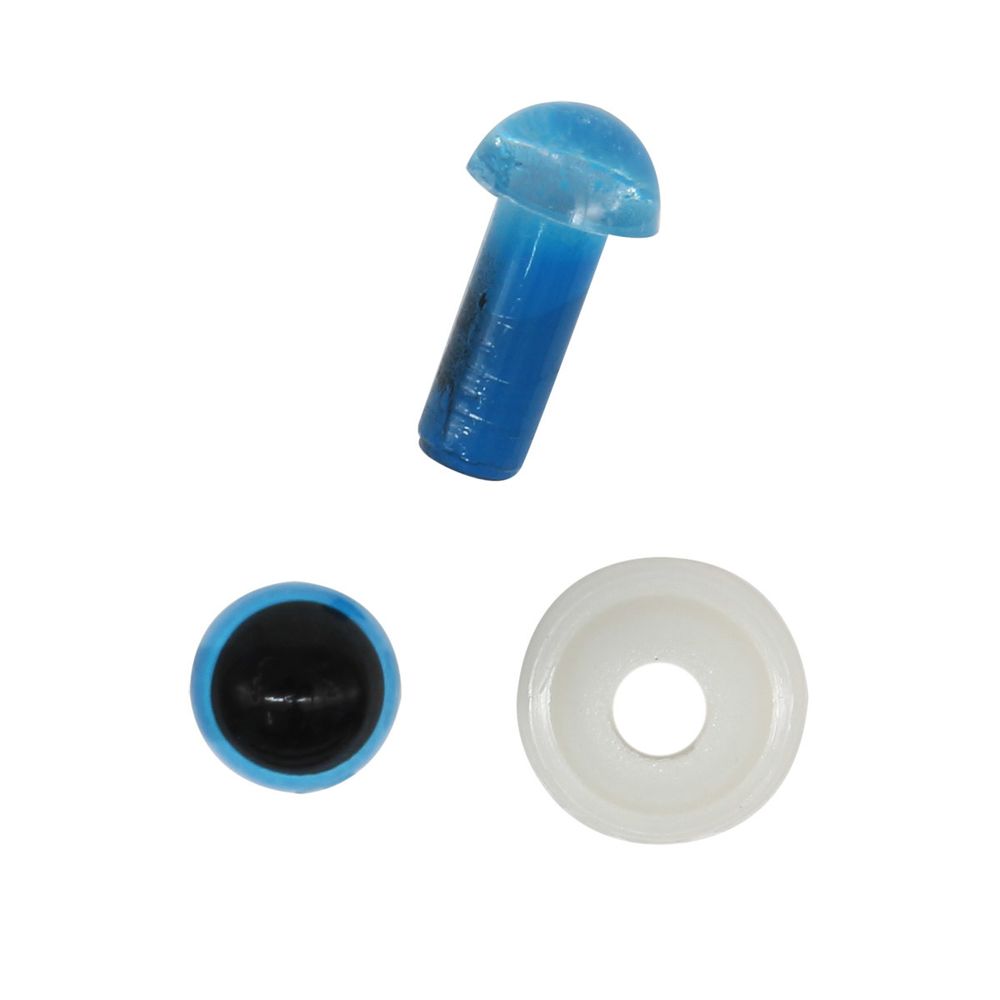 Глаза для кукол и игрушек пластиковые с фиксатором 5 мм, 24 шт в упак, голубой