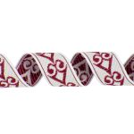 Лента (тесьма) жаккардовая 18.0 мм / 25±1 метров, рис.9797, белый/бордо, Gamma С3771Г17 рис.9797