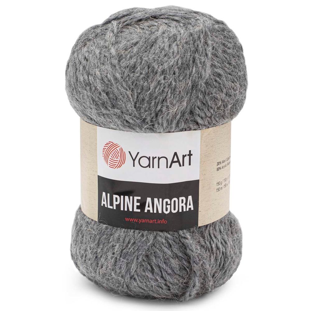Пряжа YarnArt (ЯрнАрт) Alpine Angora / уп.3 мот. по 150 г, 150м, 335 серый