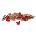 Пуговицы на ножке фигурная Сердце 16L (10мм), металл (Red/G (красный/золото)), MEs-2012, 36 шт