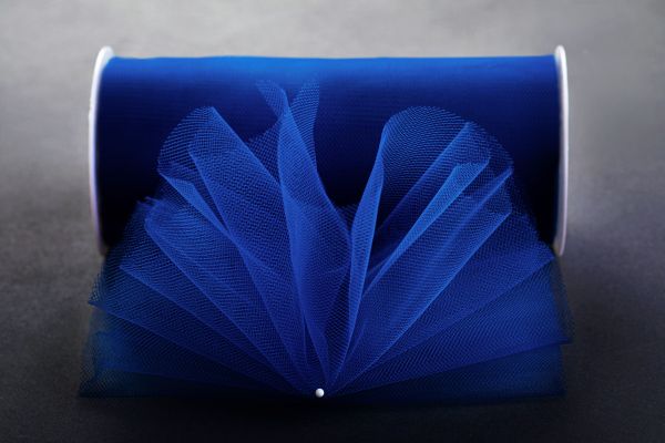 Фатин на шпульке средней жесткости, 100% нейлон, 150 мм, 05 синий, 22,86м, Gamma FTN/R