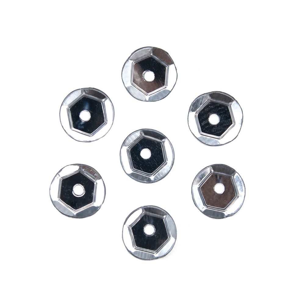 Пайетки граненые 6 мм, 100 гр, М18 темное серебро