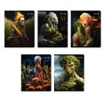 Тетрадь ученическая общая, глянцевая ламинация, A5+ 48 л. на скобе 65 г/м², белизна 100 %, 10 шт, клетка, 00988 Гости из будущего, Светоч 48Т11