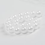 Бусины пластик (перламутр) ⌀4 мм, цв.033 белоснежный, уп.500г (15000 шт), Magic4Hobby
