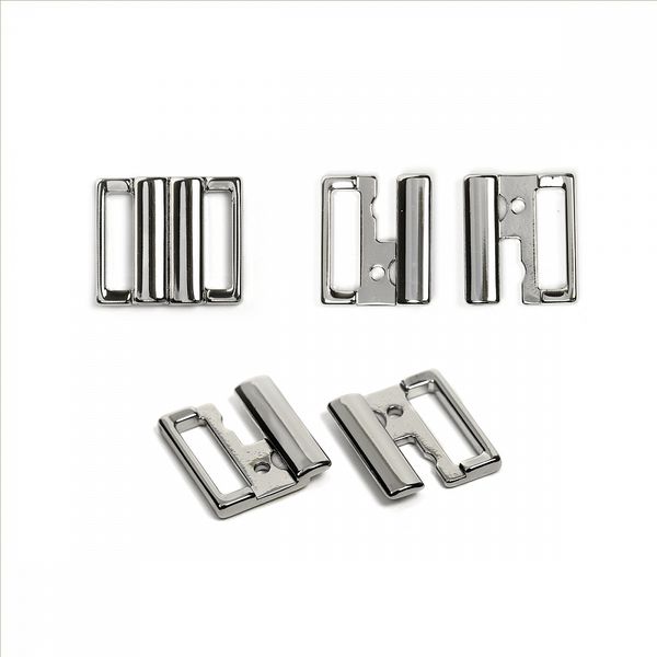 Пряжка-застежка для купальников металл 15 мм, 115SW, цв.никель уп.10 шт