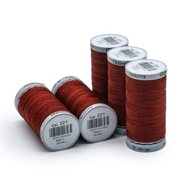 Нитки суперкрепкие Gutermann Extra Strong M782, 100м, 221 красно-терракотовый, 5 катушек
