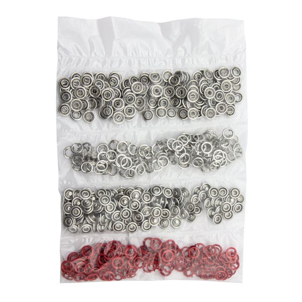 Кнопка рубашечная (джерси) открытая ⌀9.5 мм, ≈144 шт, МЕТАЛЛ, эмаль, 162 красный матовый, NEW STAR