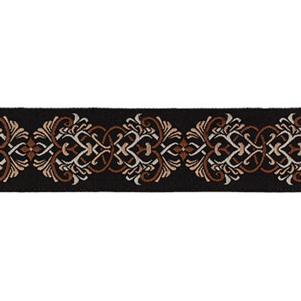 Лента (тесьма) жаккардовая 25.0 мм / 10±0.5 метров, коричневый/бежевый, Gamma TRJ-85