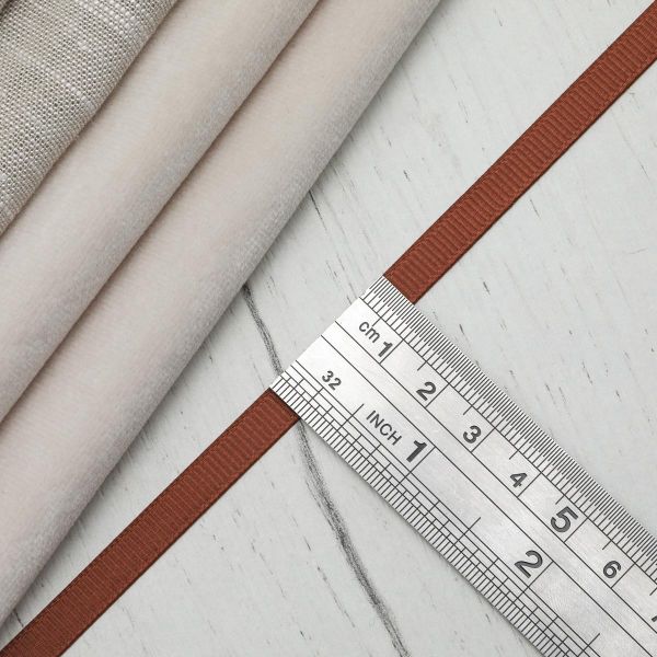 Лента репсовая (в рубчик) 6.0 мм, 074 коричневый, уп.18,28 м