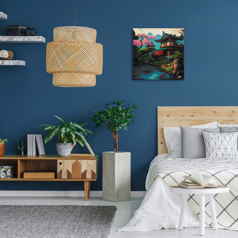 Алмазная (кристальная) мозаика Фрея ALPD-226, на подрамнике Японский домик, 40х40 см