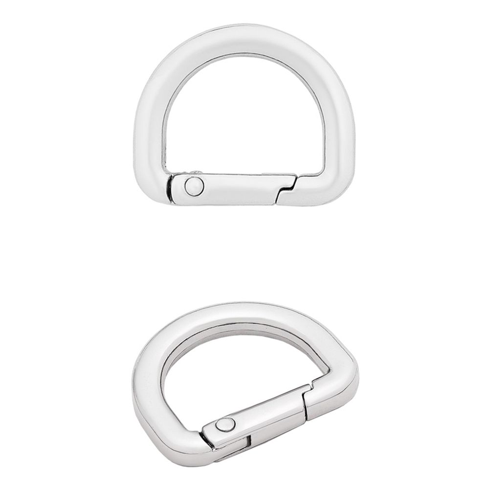 Карабин металл полукольцо 20 мм, серебро (никель), MB_2232, 6 шт