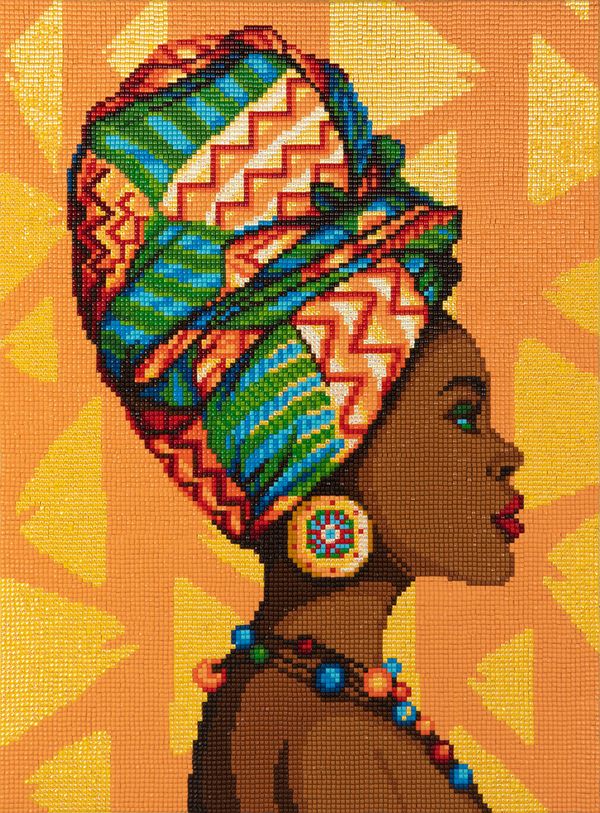 Алмазная (кристальная) мозаика Фрея, на подрамнике Африканские мотивы, 30х40 см