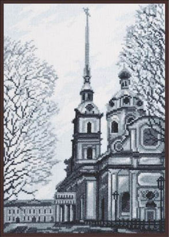 Набор для вышивания нитками Палитра, Петропавловский Собор, Санкт-Петербург 19х27см
