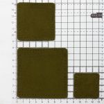 Набор заплаток пришивных из замши, квадрат 4см, 6см и 8см, с перфорацией, 3 шт, 100% кожа (33 хаки), 59402