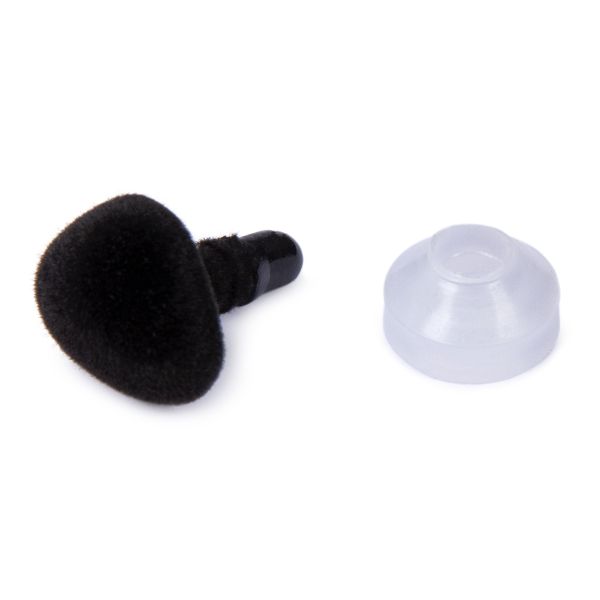 Нос бархатный с фиксатором 12 ммх11 мм, 50 шт, черный, HKB-12
