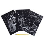 Набор для творчества Гравюра мини Спокойной ночи (серебро), 10х15 см, 1х3 шт, Hobbius GHPM-09