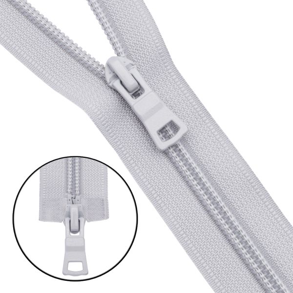 Молния спираль (витая) Т7 (7 мм) 2 зам., разъем., 100 см, 154 бледно-голубой, 10 шт