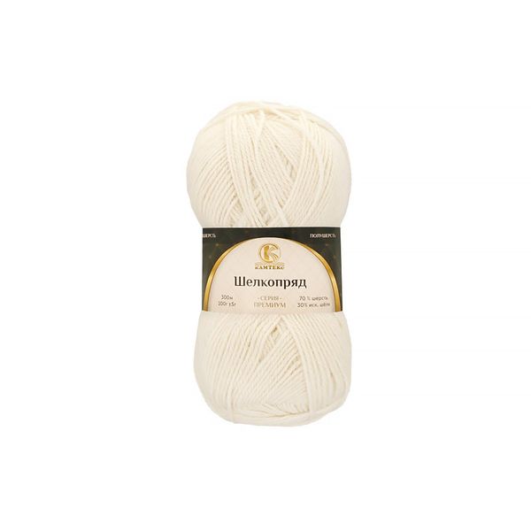 Пряжа Камтекс Шелкопряд / уп.5 мот. по 100 г, 300 м, цв.205 белый
