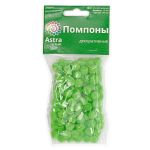 Помпоны декоративные ⌀10мм, 100 шт/упак, Astra&Craft (PA-008 зеленый)