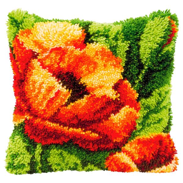 Набор для вышивания подушки Vervaco PN-0014175, (ковровая техника) Маки 40x40 см