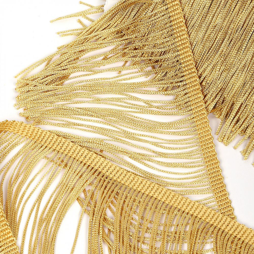 Бахрома отделочная широкая 150.0 мм / 4.5 метра, цв.золото