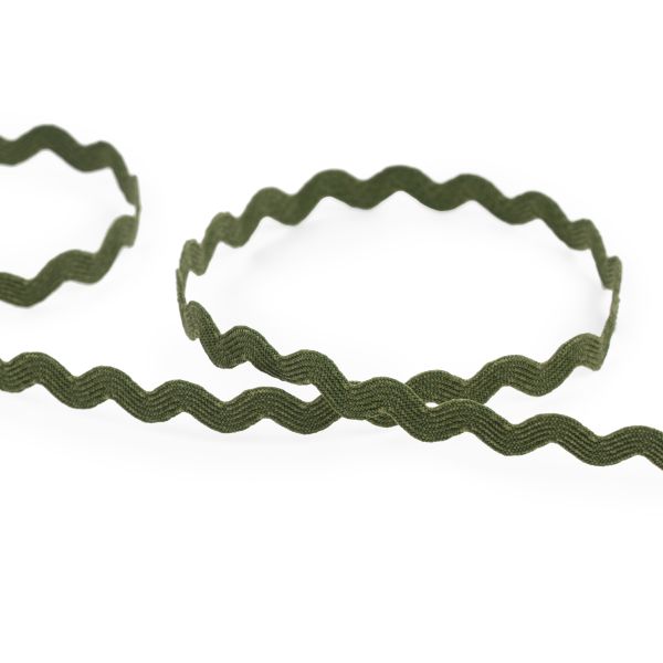 Тесьма отделочная зигзаг 5 мм, 30 м, 015 т.оливковый, Gamma JZ-5