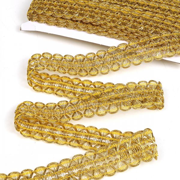 Тесьма отделочная 32 мм, 7728 цв.золото уп.13.71м