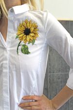 Набор для вышивания нитками МП Студия (Жар-птица), вышивка на одежде Цветок солнца, 15х10 см