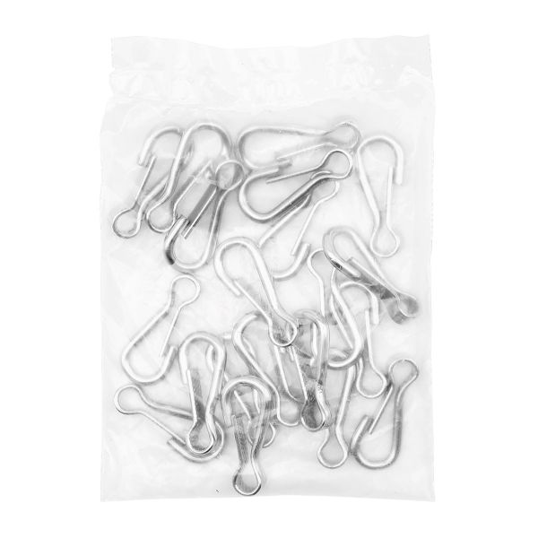 Карабин проволочный сталь 32х14 мм (in 5 мм), никель, 20 шт