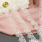 Кружево гипюр (плетёное) 25 мм, 0461 цв.01 белый уп.27м, Kruzhevo