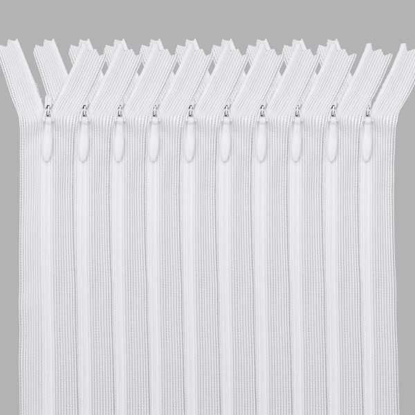 Молния потайная (скрытая) Т3 (3 мм) 1 зам., н/раз., 20 см, белый, 31201 / 20, 10 шт