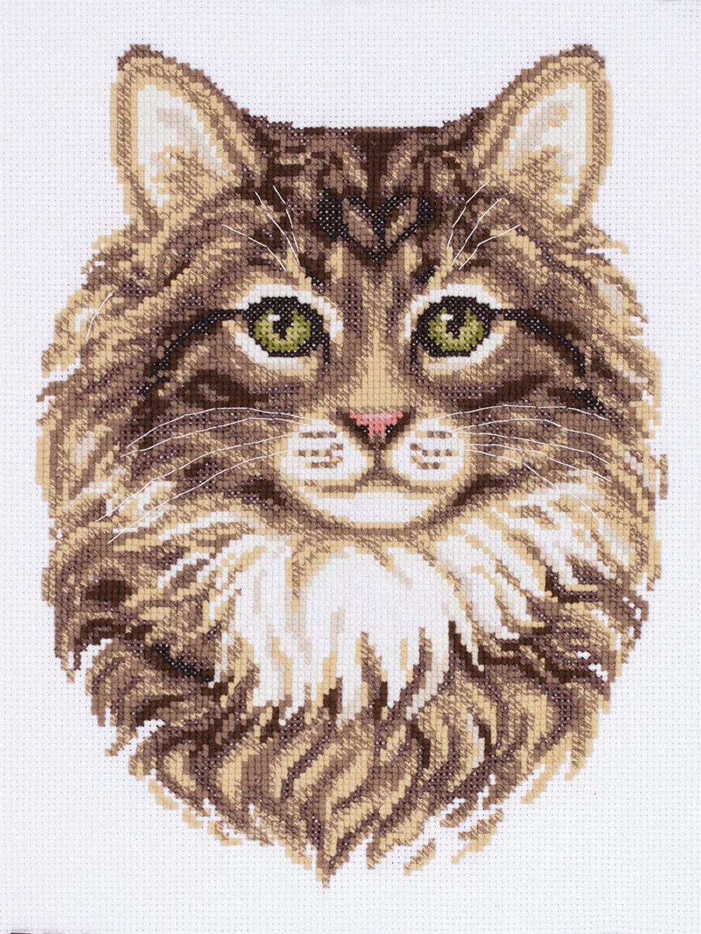 Набор для вышивания нитками Panna J-7465, Сибирская кошка, 21х28 см