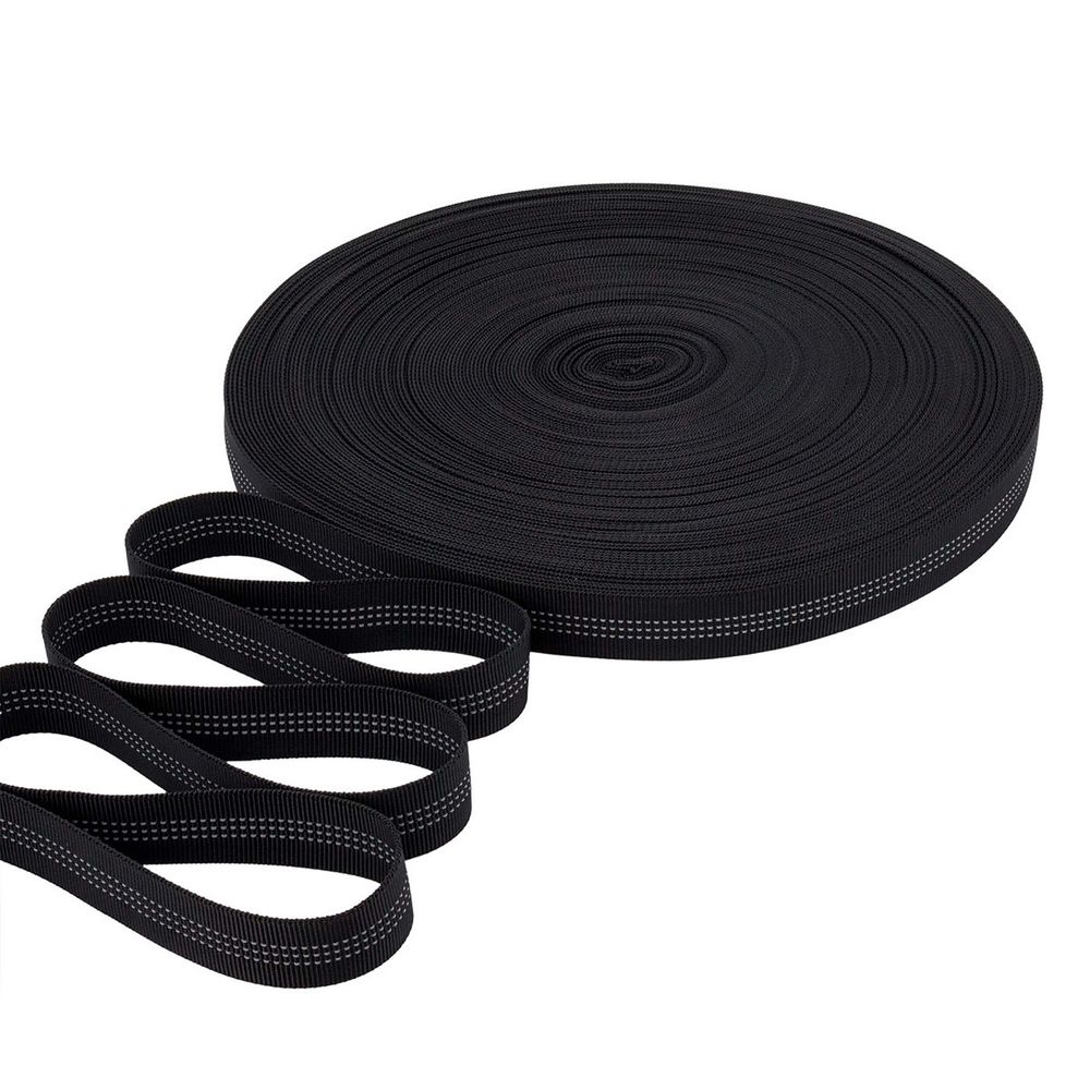 Стропа (ременная лента) 24 мм / 45.72 метра, [25.10 г/пог.м], со светоотражающими полосками, 01 черный, 3Al355