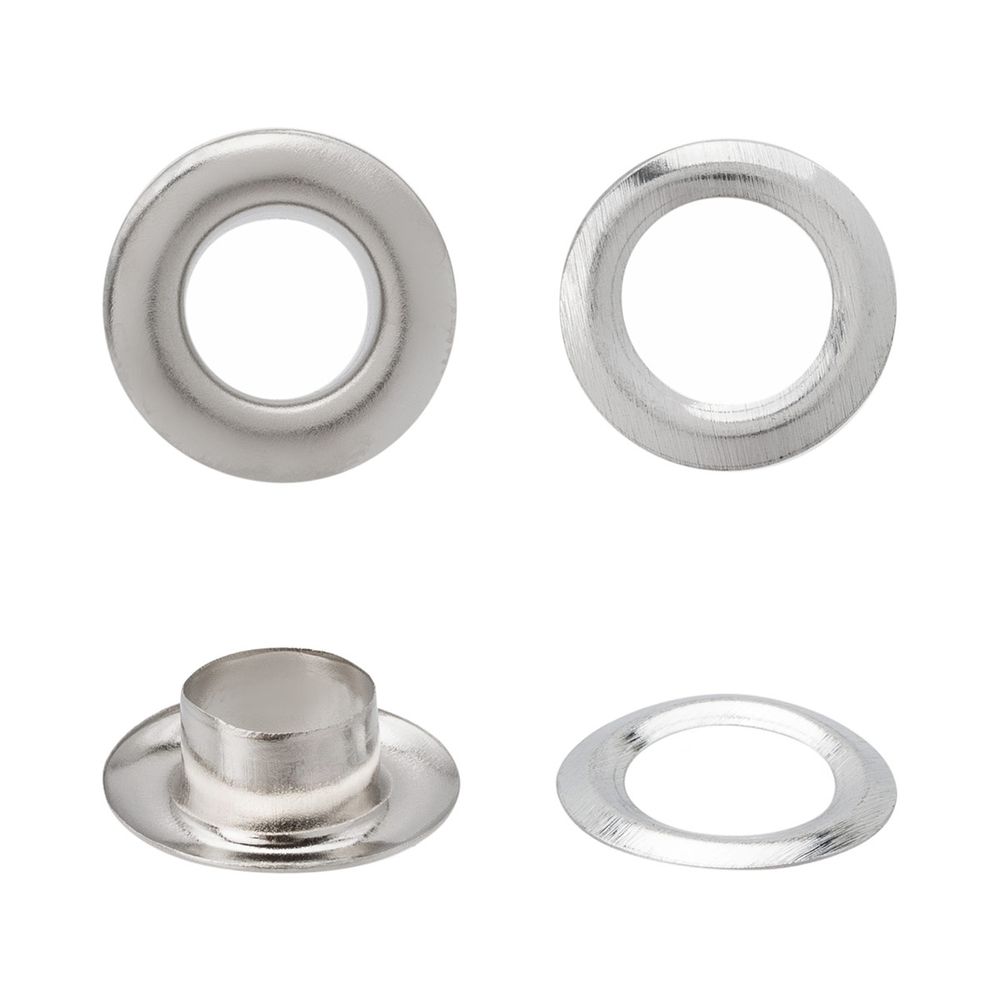 Люверсы металл ⌀7.3 мм, h=5.41 мм, (№5), металл, никель, ≈100 шт