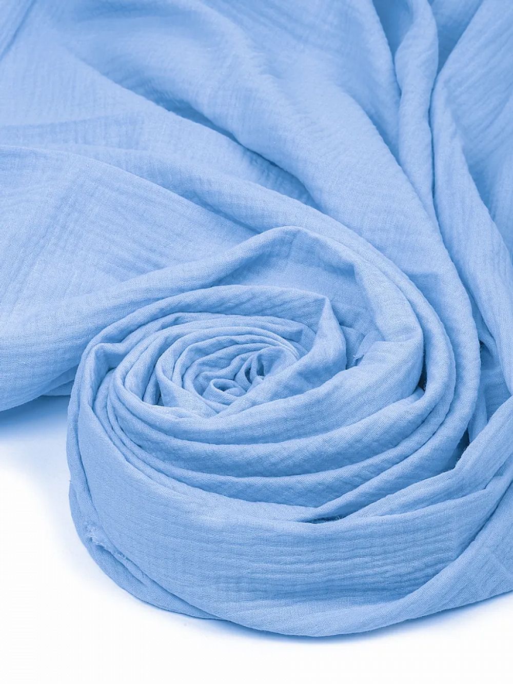 Муслин 125 г/м², 130 см / 2 метра, TBY.Mus.24723.7.2, цв.07 св.голубой