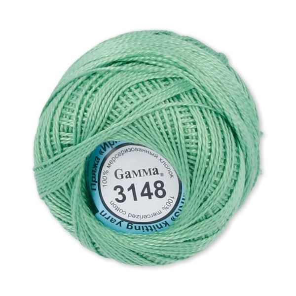 Пряжа нитки Ирис / уп.10 мот. по 10г, 82м, 3148 салатовый, Gamma