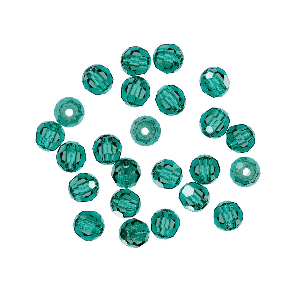 Бусины стекло ⌀4 мм, 24 шт, темно-зеленый/emerald, Preciosa 451-19-602