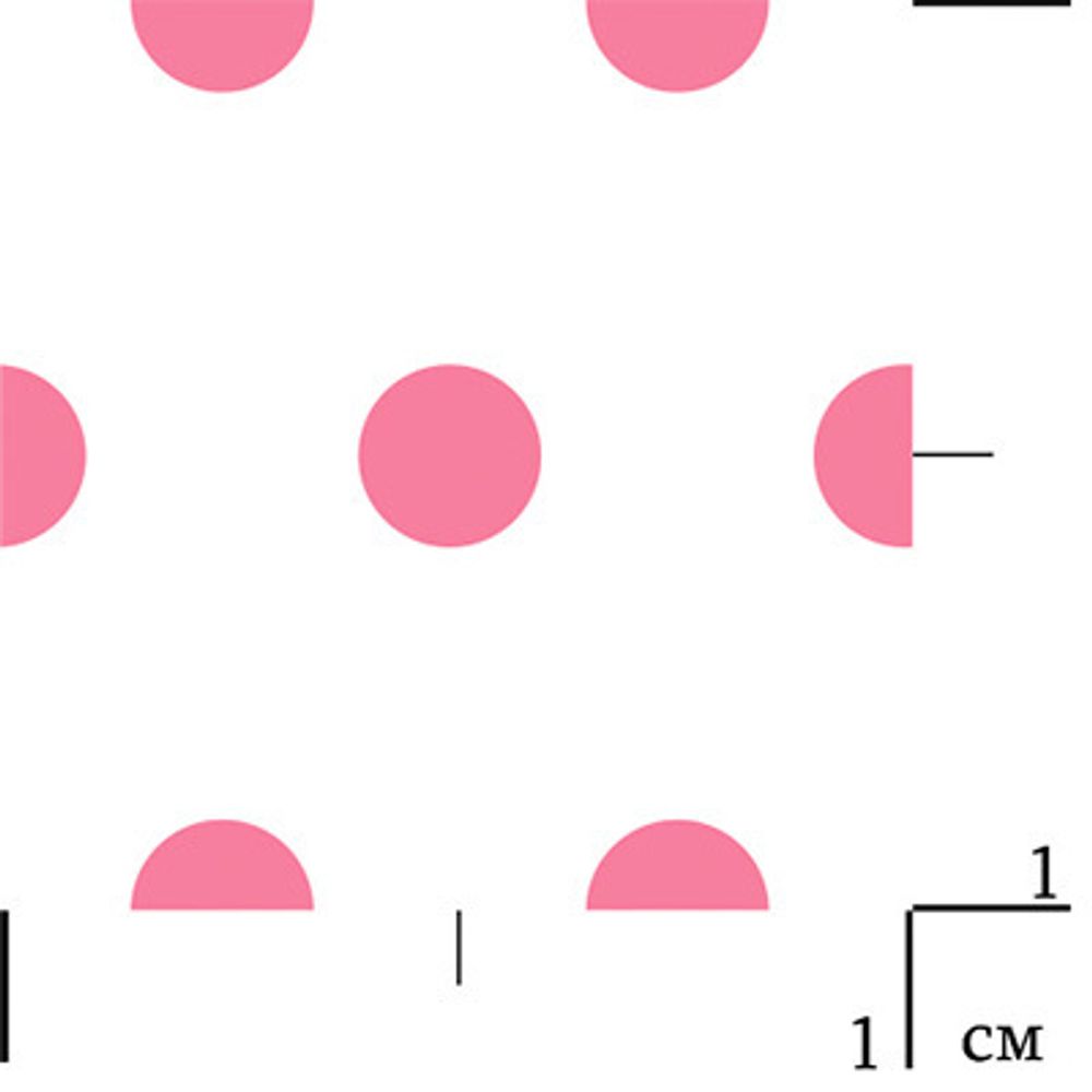 Ткань для пэчворка Peppy Бабушкин сундучок, рулон 112 см / 5 метров, БС-05 кр.горох белый/яр.розовый, Peppy
