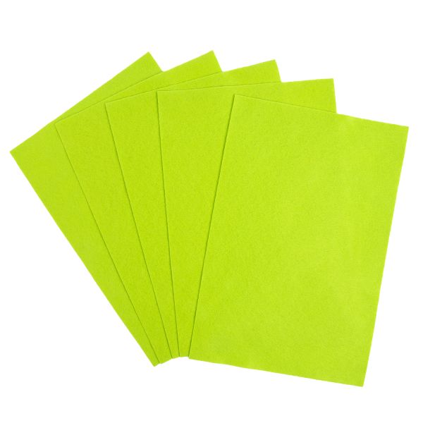 Фетр листовой 1 мм, 20х30 см, 5 шт, 039 салатовый, Blitz FKC10-20/30