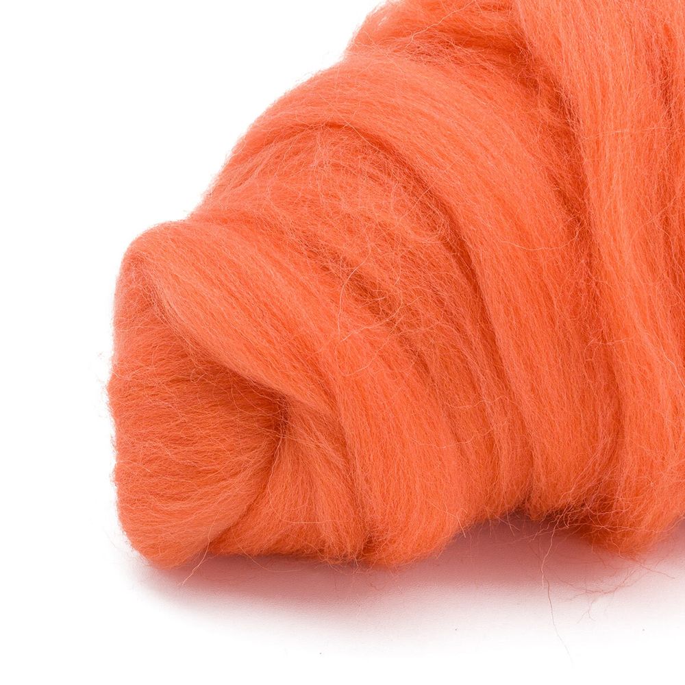 Шерсть для валяния полутонкая, 50 гр., Astra&Craft, 035 оранжевый