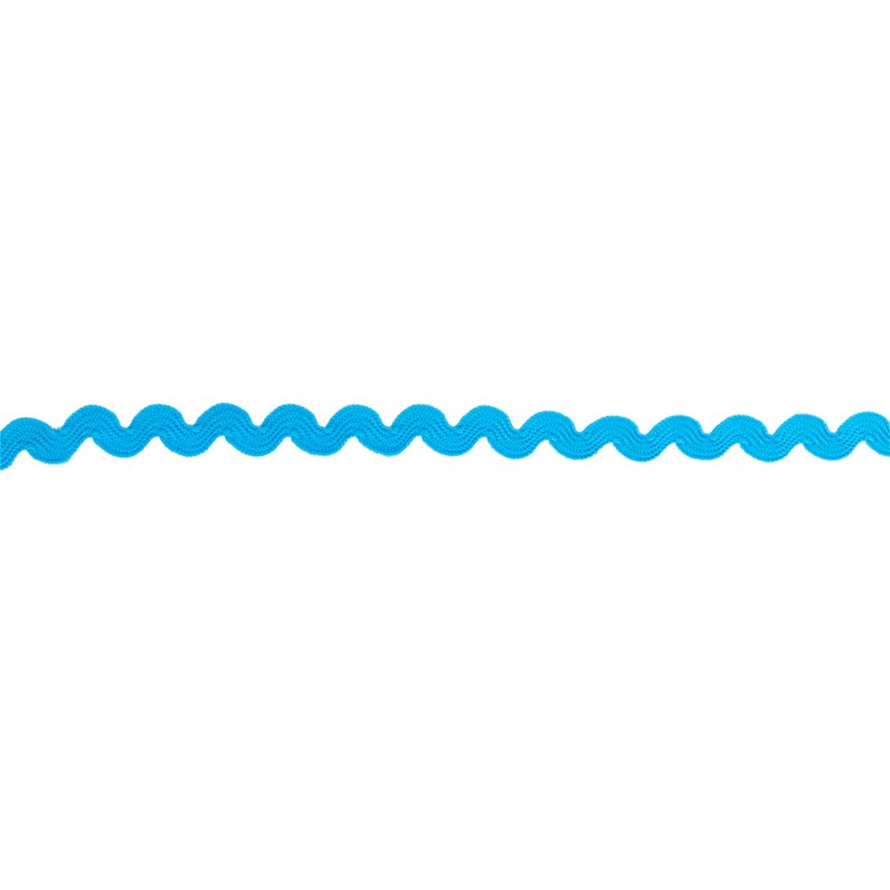Тесьма отделочная зигзаг 9 мм, / 20 метров, голубой, Blitz