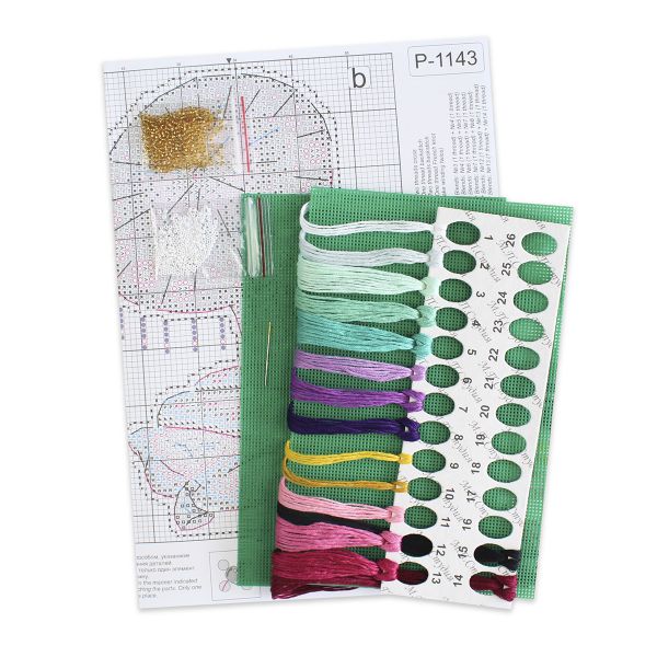 Набор для вышивания нитками МП Студия Р-1143, Нарядная змейка, 15х10 см