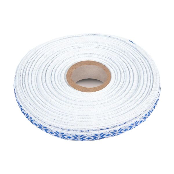 Лента (тесьма) жаккардовая 10.0 мм / 25±1 метров, Орнамент для северных народов, рис 9741 синий, Gamma C3853 (C3752)