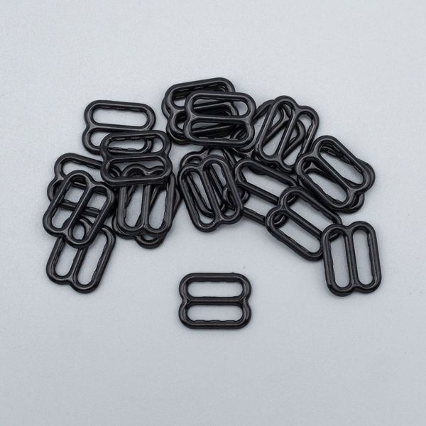 Рамки-регуляторы для бюстгальтера пластик 10.0 мм, 20 шт, черный, 27191