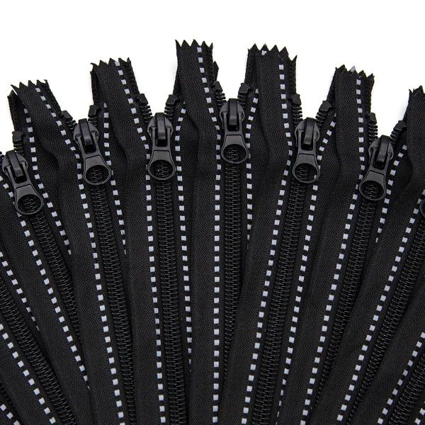 Молния спираль (витая) Т5 (5 мм) 1 зам., н/раз., 18 см, цв. черный, 10 шт