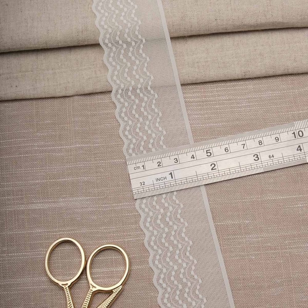 Кружево эластичное (стрейч) 42 мм / 22.86 метра, белый, 3AR2758