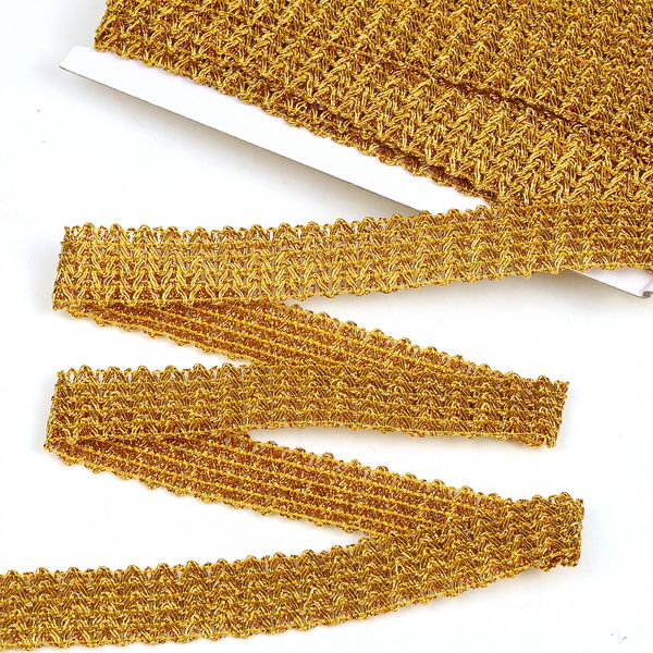 Тесьма отделочная 30 мм, 13-15932 цв.золото уп.13.71м